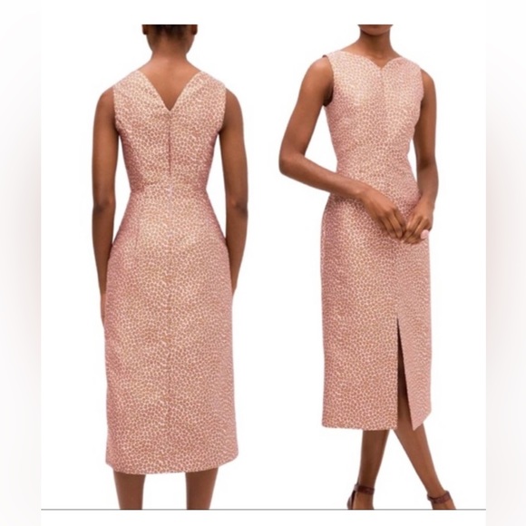 KATE SPADE FLORA LEOPARD MIDI DRESS SIZE 6 - Picture 1 of 9